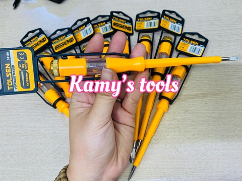 Bút thử điện Tolsen có đèn 4x190mm Model 38115 chính hãng (vít thử điện Tolsen 38115)