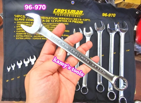 96-970 Bộ cờ lê vòng miệng hệ inch 14 chi tiết Crossman 3/8-1 1/4 inch