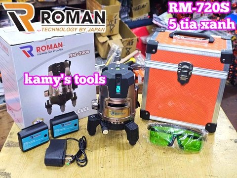 Máy cân mực bắn cốt căn laser 5 tia xanh Roman RM-720S