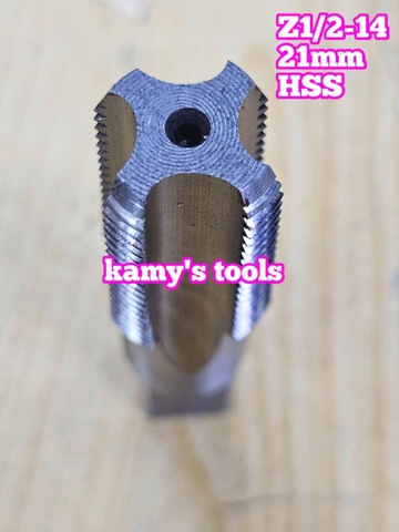 Taro ống rắc co 21mm răng côn HSS Shanghai Z1/2-14