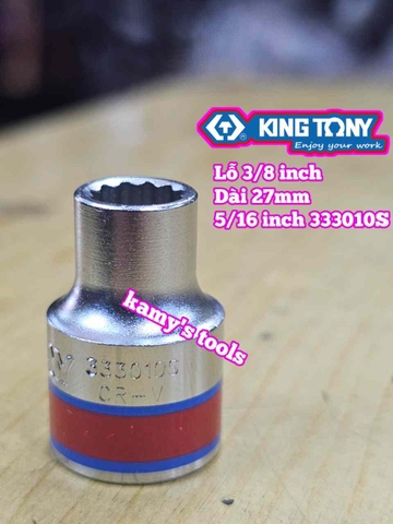 Đầu tuýp trắng 3/8 inch 12 cạnh Kingtony 1/4, 5/16, 3/8, 7/16, 1/2 hệ inch 333008S 333010S 333012S 333014S 333016S