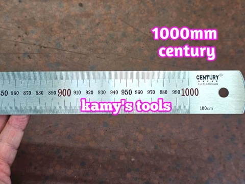 LU-TLA1000mm Thước lá inox 1m 1 mét 100cm 1000mm bản 35mm hệ inch và mét Century