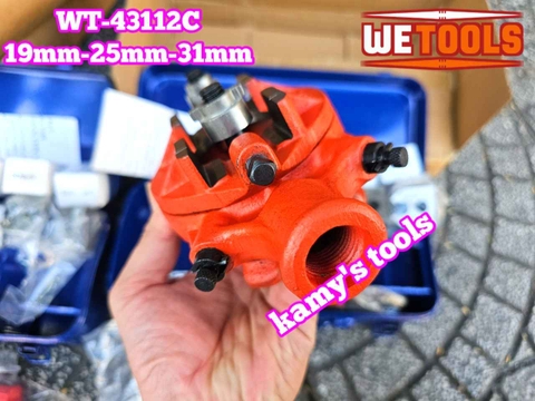 Bộ dụng cụ tiện ren ống sắt tráng kẽm EMT bằng tay 1/2 3/4 1 inch 19mm 25mm 31mm Wetools WT-43112C