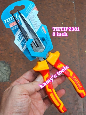 Kìm nhọn cách điện 1000v Total THTIP2381 dài 8 inch 200mm