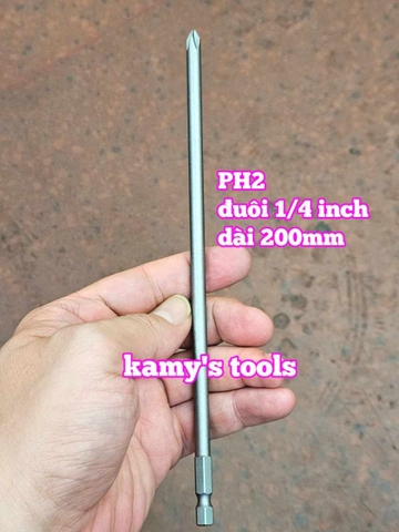Mũi bắn siết vít bake 4 cạnh 5mm PH1 6mm PH2 dài 100mm 150mm 200mm Wetools