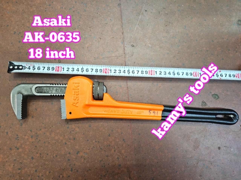 Mỏ lết răng Asaki AK-0635 dài 18 inch 450mm ngàm mở tối đa 60mm