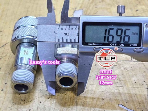 Bộ đầu khớp nối nhanh thủy lực TLP HH-II 3/8 inch NPT ren ngoài 17mm