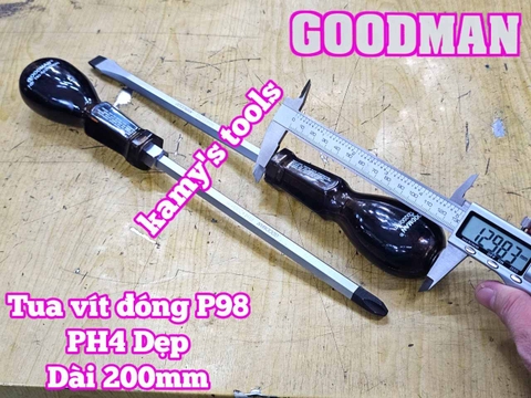 Tua vít đóng Goodman bake PH4 dẹp 12mm dài 200mm P98+12x200 P98-12x200