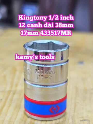 Đầu tuýp ngắn 1/2 inch Kingtony lục giác 6 cạnh 13mm 14mm 15mm 16mm 17mm 433513MR 433514MR 433515MR 433516MR 433517MR