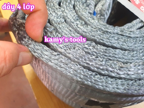 Dây cáp vải cẩu hàng bản dẹp 4 lớp 100mm 8 tấn dài 4m 5m 6m 8m 10m