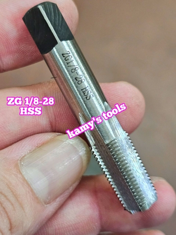 Taro ống rắc co 9.6mm răng côn HSS Shanghai ZG1/8-28 và Z1/8-27
