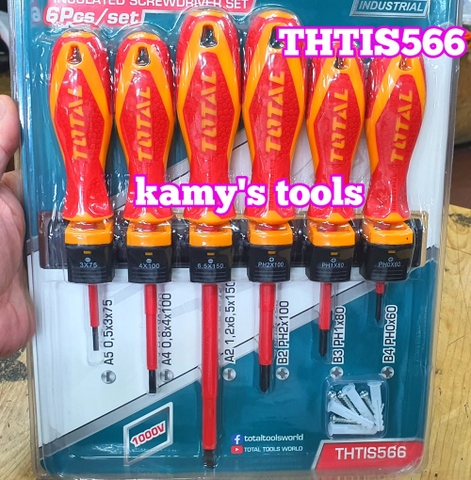 Bộ 6 tua vít cách điện total model THTIS566