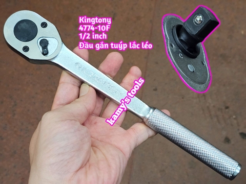 Cần siết tự động 1/2 inch Kingtony 4774-10F đầu gắn tuýp lắc léo 32 răng dài 255mm