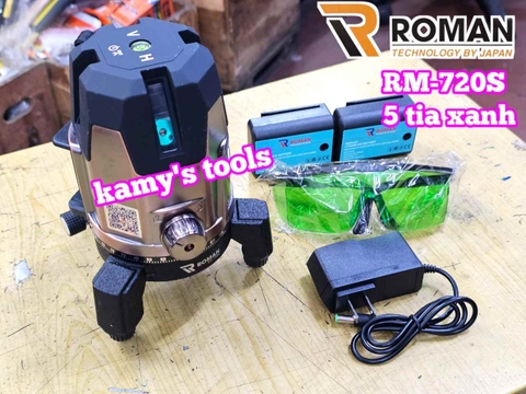 Máy cân mực bắn cốt căn laser 5 tia xanh Roman RM-720S