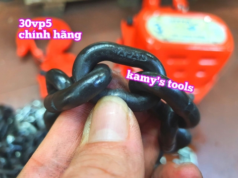 Pa lăng xích kéo tay Nitto 3 tấn 3m (3 mét) 5m (5 mét) model 30VP5 loại CB-II xích đóng logo G80 chính hãng cao cấp