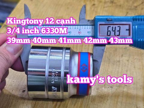 Tuýp 3/4 inch bông 12 cạnh trắng ngắn Kingtony 40mm 41mm 42mm 43mm 633040M 633041M 633042M 633043M