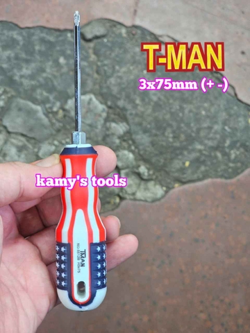Tua vít 2 đầu bake dẹp T-MAN 3mm dài 75mm 3x75mm TMAN-6612-3B75