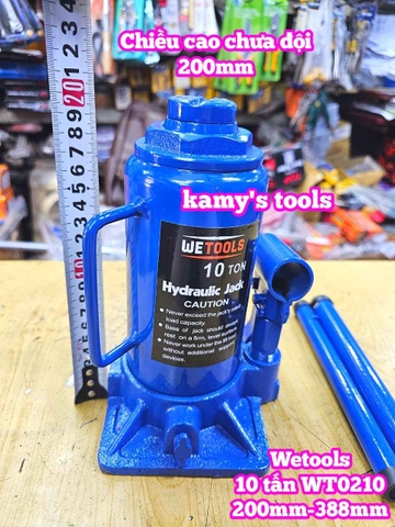 Kích con đội thuỷ lực 10 tấn Wetools WT0210 200mm-388mm