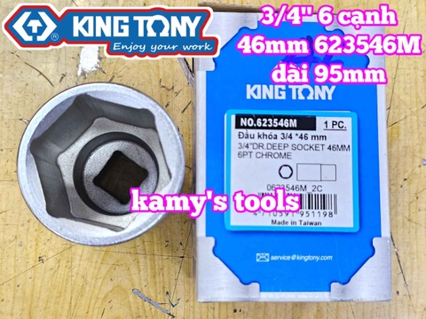 Đầu tuýp 3/4 inch 6 cạnh trắng 46mm 623546M