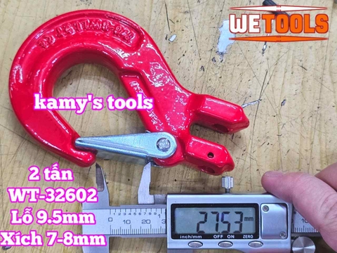 Móc cẩu nối xích chốt lưỡi gà 2 tấn dùng cho xích 7-8mm Wetools WT-32602
