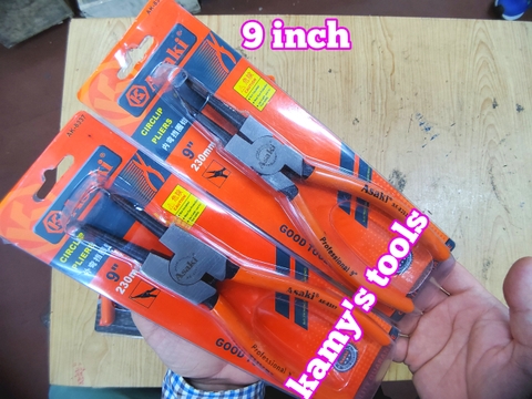 Kìm Mở Phe Asaki 9 inch 225mm Cong Thẳng Bóp Vào Bung Ra AK-8330 AK-8344 AK-8337 AK-8351