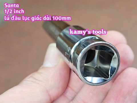 Tuýp lú đầu lục giác 1/2 inch dài 100mm Santa H4 H5 H6 H8 H10 H12H14 H16 H17 H19