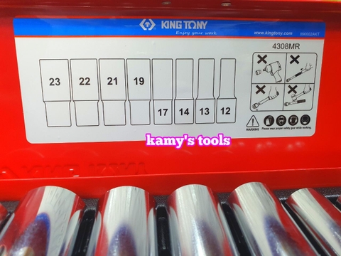 Bộ tuýp bộ khẩu dài 1/2 lục giác hoa thị 8 món Kingtony model 4308MR/4208MR