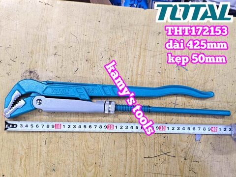 Mỏ lết răng kiểu thụy điển 45 độ 1.5 inch Total THT172153 dài 17 inch 425mm kẹp tối đa 55mm