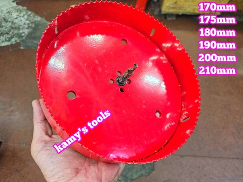 Mũi khoét lỗ tròn đa năng, mũi khoét sắt, mũi khoét gỗ HSS Bi Metal 170mm 175mm 180mm 190mm 200mm 210mm