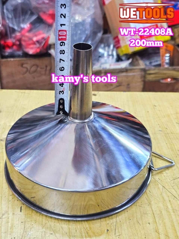 Phễu inox thép không gỉ chiết rót chất lỏng có quay treo 8 inch 200mm Wetools WT-22408A