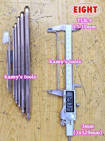 Bộ lục giác bi 9 chi tiết 1.5-10mm Eight TLS-9 (không có chữ N)