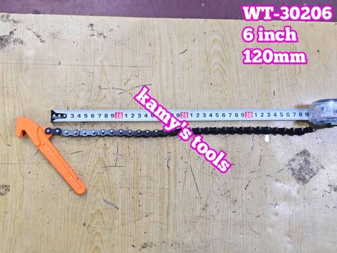Cờ lê xích mở lọc dầu nhớt cảo dây xích cán dài 6 inch Wetools WT-30206 đường kính 120mm