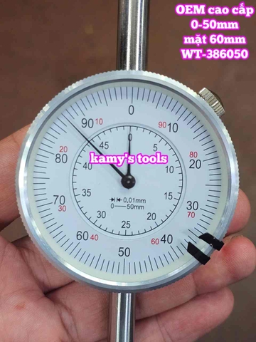 Đồng hồ so 0-50mm x 0.01mm mặt 60mm hàng OEM cao cấp Wetools WT-386050