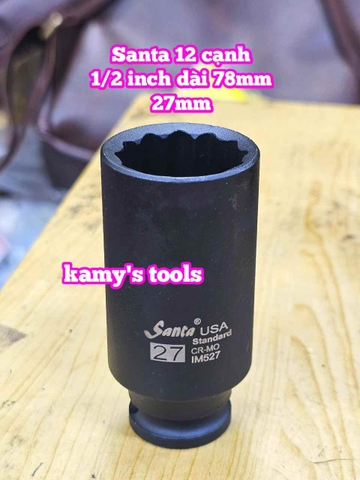 Tuýp 1/2 inch đen dài BÔNG 12 cạnh dài 78mm Santa 23mm 24mm 27mm 30mm 32mm IM523 IM524 IM527 IM530 IM532