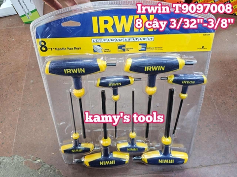 Bộ lục giác cán chữ T IRWIN 8 chi tiết 3/32-3/8 inch T9097008