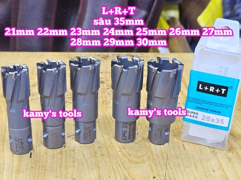 Mũi khoan từ có hợp kim L+R+T dài 35mm cỡ 21mm 22mm 23mm 24mm 25mm 26mm 27mm 28mm 29mm 30mm