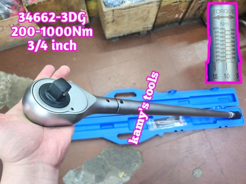 Cần siết lực Kingtony 3/4 inch 34662-3DG 200-1000Nm dài 1238mm 24 răng