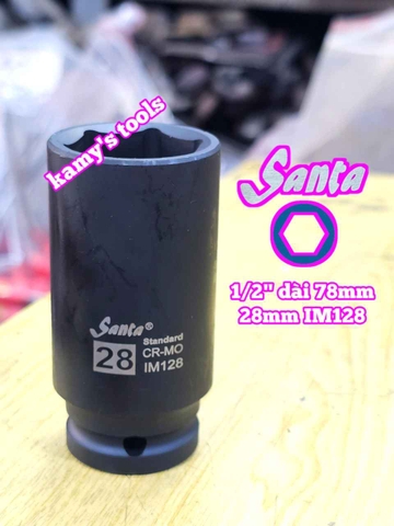 Đầu tuýp 1/2 inch đen dài Santa 25mm 26mm 28mm 29mm IM125 IM126 IM128 IM129