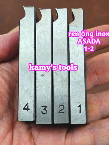 1-2 inch Dao tiện ren ống INOX Asada Ksu Piset hiệu Unir BSPT