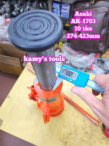 Kích con đội răng cơ khí 10 tấn cao 274mm-423mm Asaki AK-1703