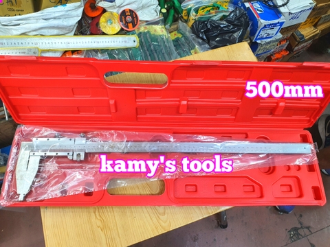 Thước kẹp cơ khí 500mm xx0.02mm mỏ cặp dài, thước cặp