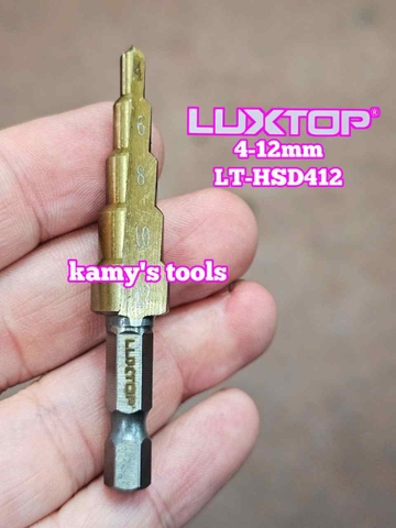 Mũi khoan tháp chuôi lục giác 4-12mm Luxtop LT-HSD412