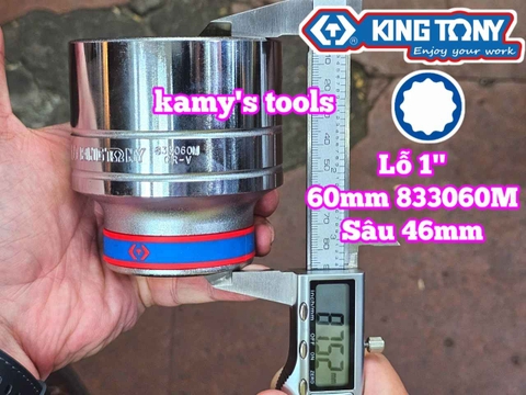 Đầu tuýp 1 inch trắng 55mm 60mm 65mm 70mm 75mm 80mm Kingtony 833055M 833060M 833065M 833070M 833075M 833080M