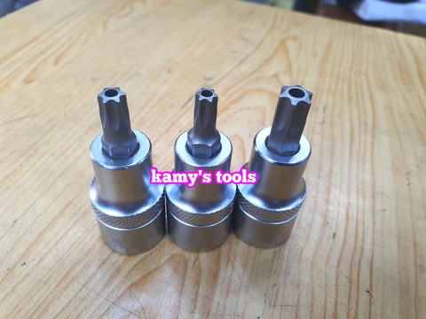 Đầu tuýp khẩu lú đầu bông sao hoa thị 1/2 inch Licota T20 T25 T27 T30 T40 T50 T55 loại không lỗ và có lỗ (bán lẻ 1 cái)