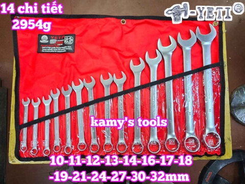 Bộ cờ lê vòng miệng YETI đầu búa 14 chi tiết 10-32mm YETI-32202A