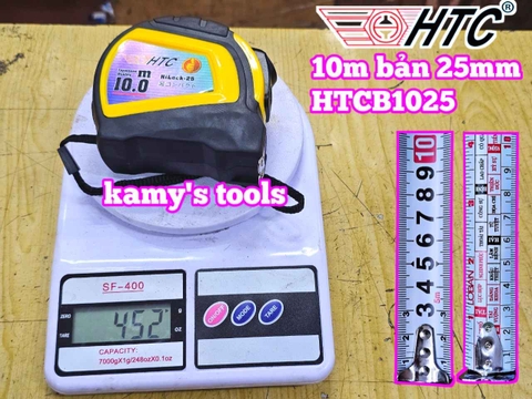 Thước cuộn thước rút thước kéo 10m 10 mét bản 25mm HTC HiLock-25 model HTCB1025 tự động khóa