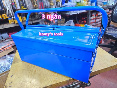 Thùng đồ nghề sắt 3 tầng 5 ngăn thép dày 450x245x190mm