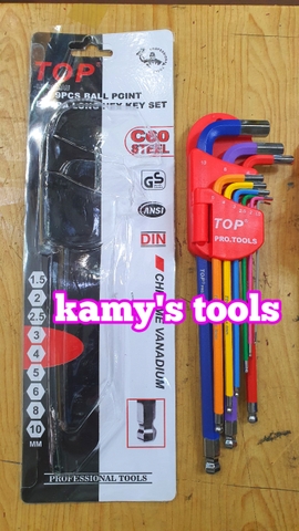 Bộ khóa lục giác bi và bông hoa thị Top 9 cây model LU-9CMAU và LU-9CMAUBM