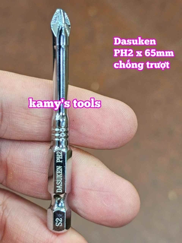 Đầu mũi bắn vít bake PH2 dài 65mm chống trượt Dasuken DSK-NS0265 (bán lẻ 1 cây)