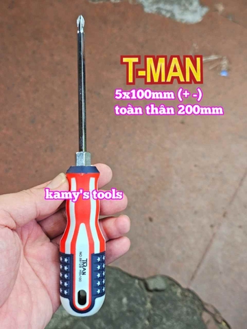 Tua vít 2 đầu bake dẹp T-MAN 5mm dài 100mm 150mm 200mm 5x100mm 5x150mm 5x200mm TMAN-6612-5B100 TMAN-6612-5B150 TMAN-6612-5B200